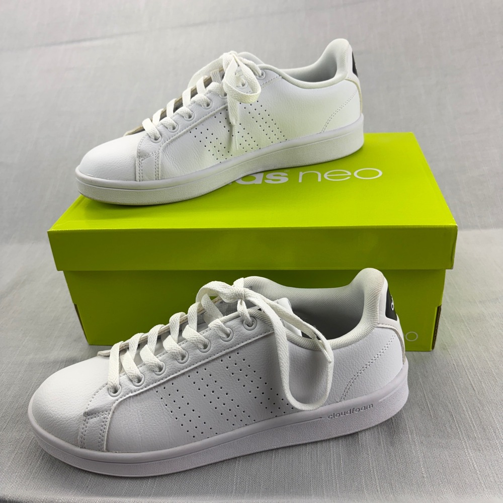Adidas Sneakers Womens 8.5 Cloudfoam Advantage Clean White AW4323 Memory Foam